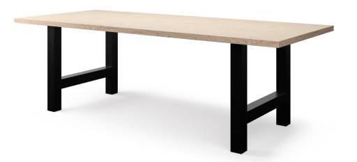 Vergadertafel massief eiken H-poot Wit 240 cm 120 cm