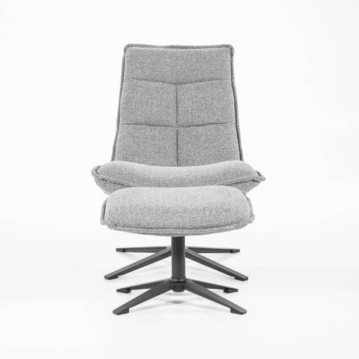 Fauteuil Longre met Voetenbank Lichtgrijs Baquer 