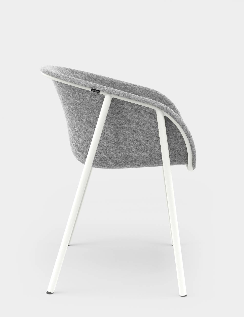 LJ 1 PET-vilt Armstoel Lichtgrijs / Wit 