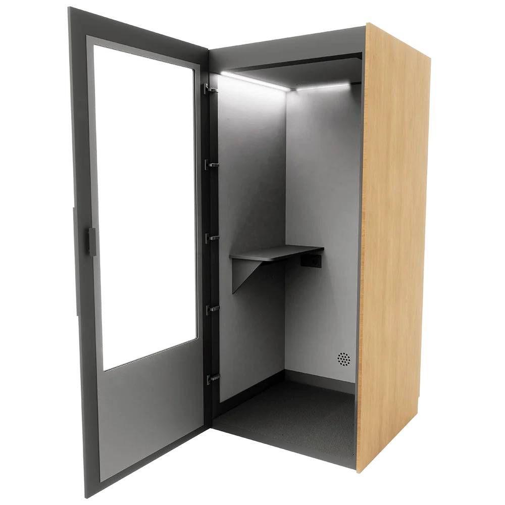 PhoneAlone Phonebox - Grijs / Licht Eiken  