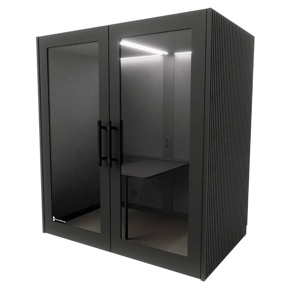 PhoneAlone Meetingbox - Zwart / Zwarte Latten  