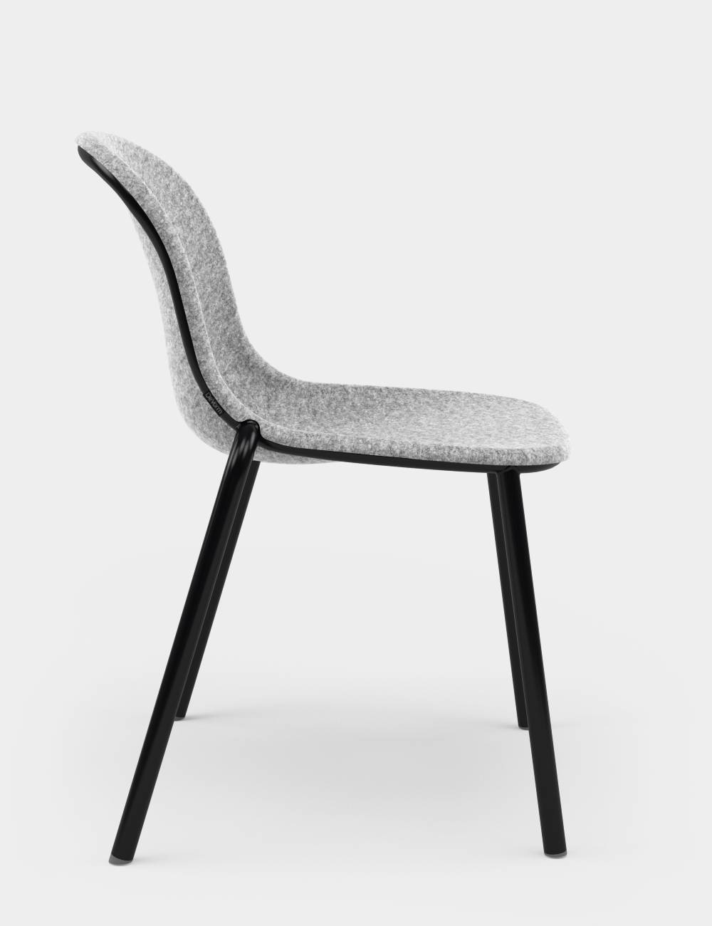 LJ 2 PET-vilt Stapelstoel Lichtgrijs / Zwart 