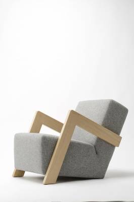 Daddy's Chair Fauteuil Lichtgrijs / Massief Eiken