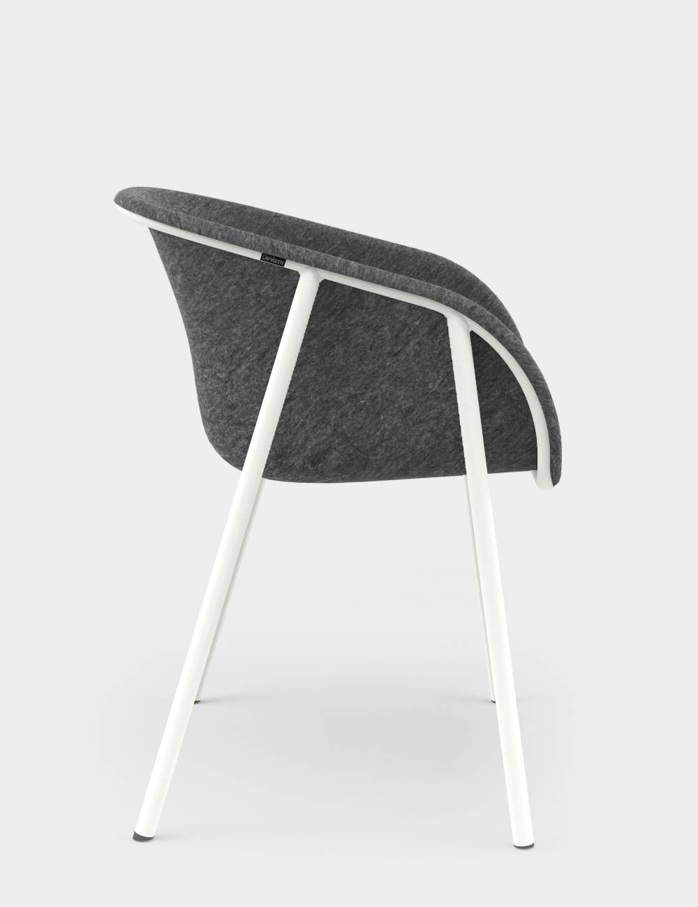 LJ 1 PET-vilt Armstoel Donkergrijs / Wit