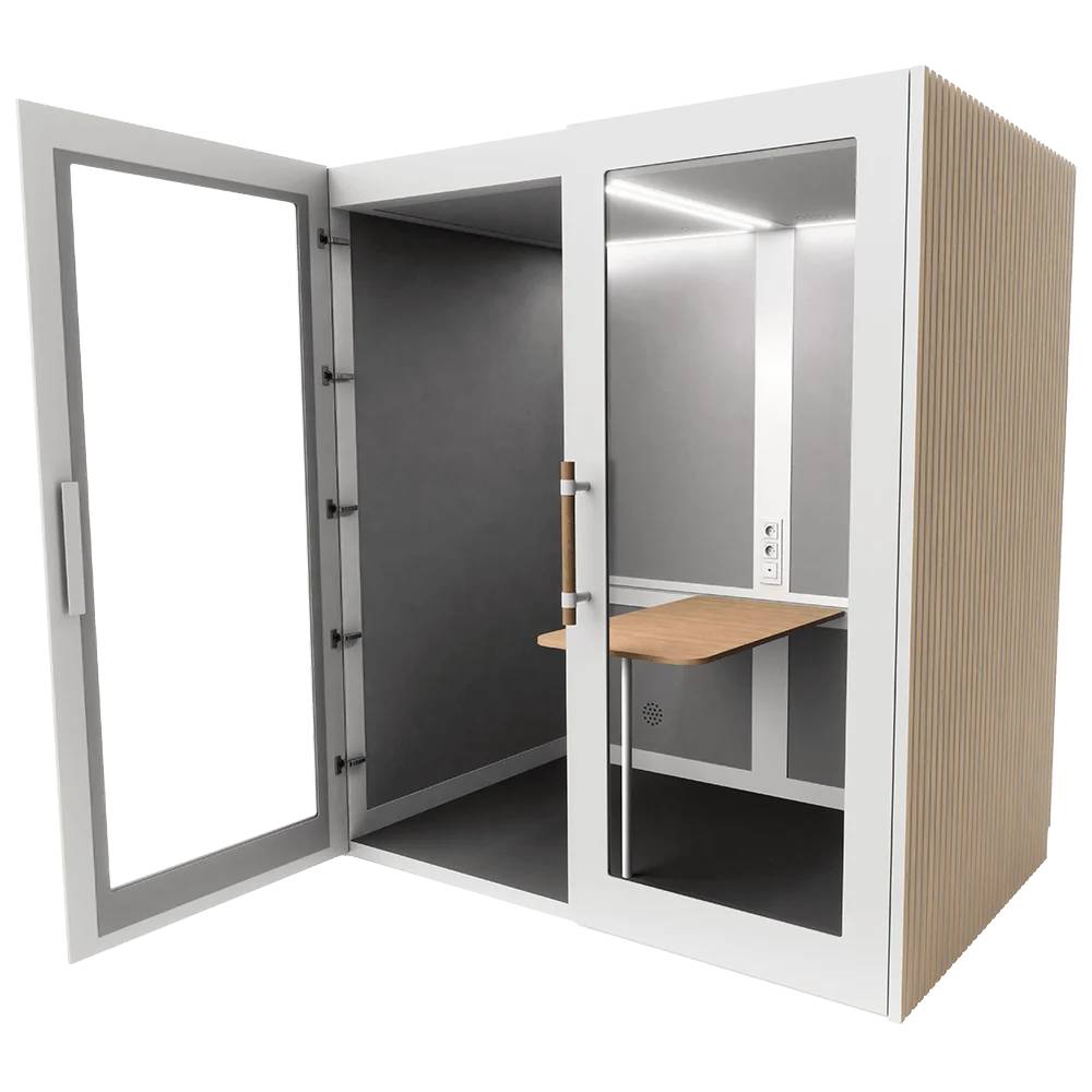 PhoneAlone Meetingbox - Wit / Eiken Latten  