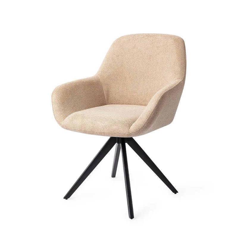 Eetkamerstoel Anor - Mat Zwart / Beige / Turn  