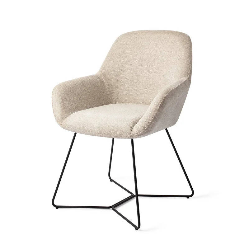 Eetkamerstoel Anor - Mat Zwart / Crème / Beehive 