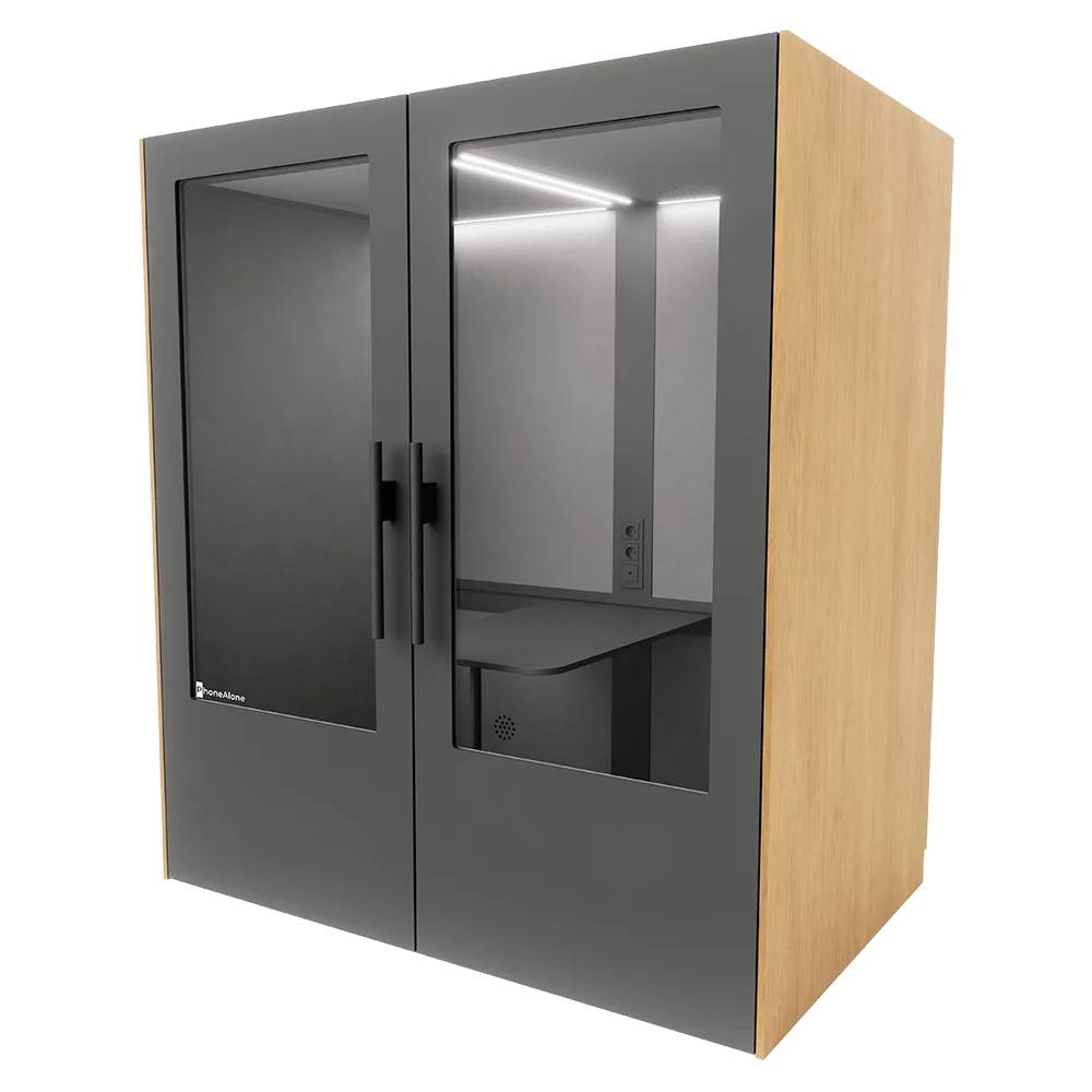 PhoneAlone Meetingbox - Grijs / Licht Eiken