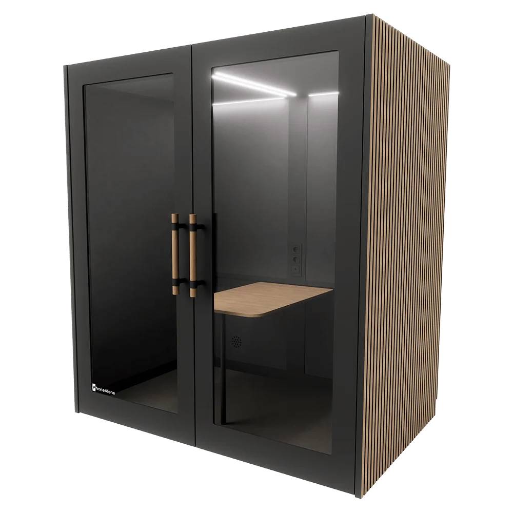 PhoneAlone Meetingbox - Zwart / Eiken Latten 