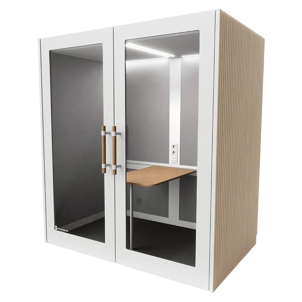 PhoneAlone Meetingbox - Wit / Eiken Latten  