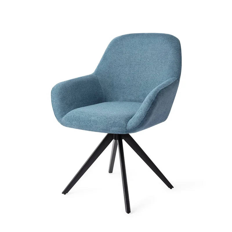 Eetkamerstoel Anor - Mat Zwart / Blauw / Turn 