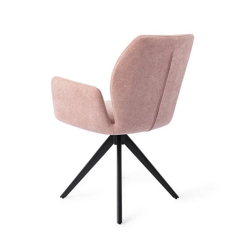 Eetkamerstoel Asfeld - Mat Zwart / Roze / Turn 