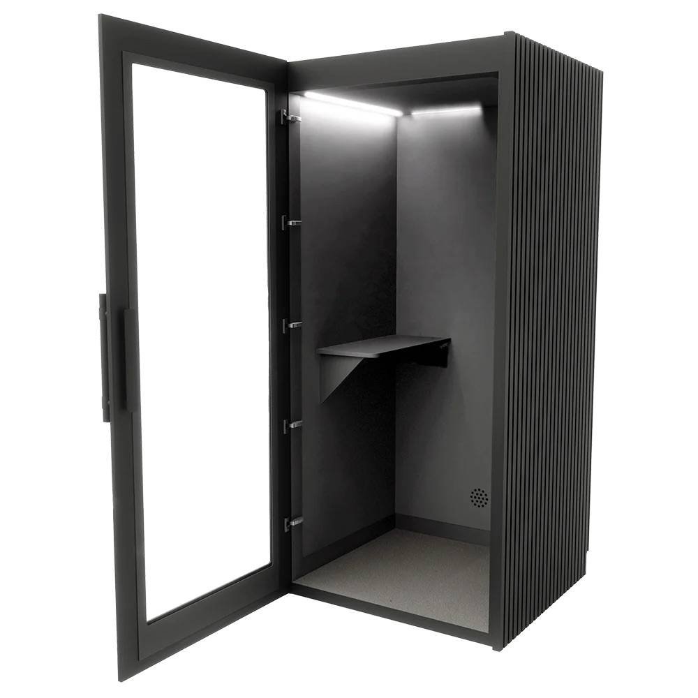 PhoneAlone Phonebox - Zwart / Zwarte Latten