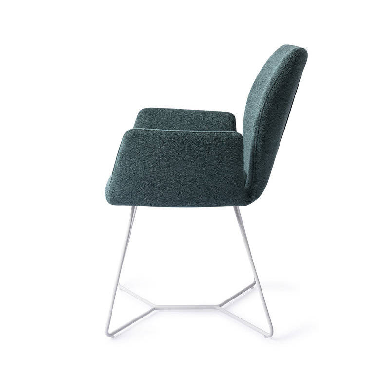 Eetkamerstoel Asfeld - Mat Wit / Groen / Beehive 