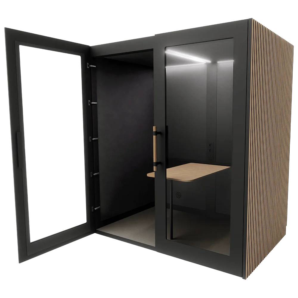 PhoneAlone Meetingbox - Zwart / Eiken Latten 
