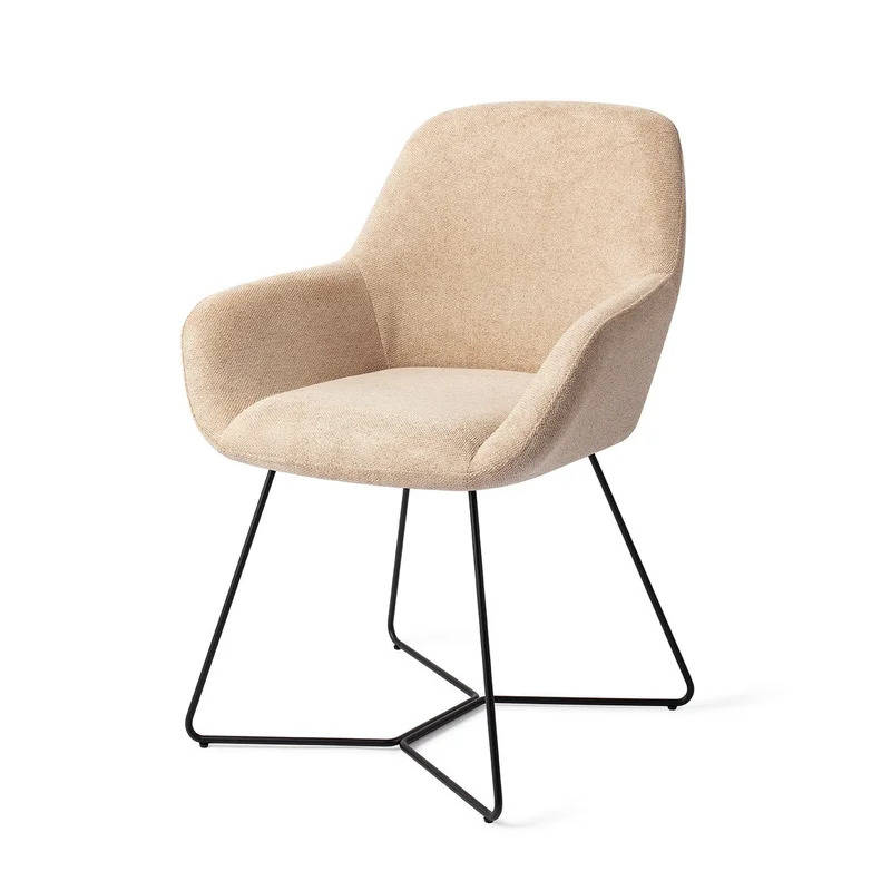 Eetkamerstoel Anor - Mat Zwart / Beige / Beehive 