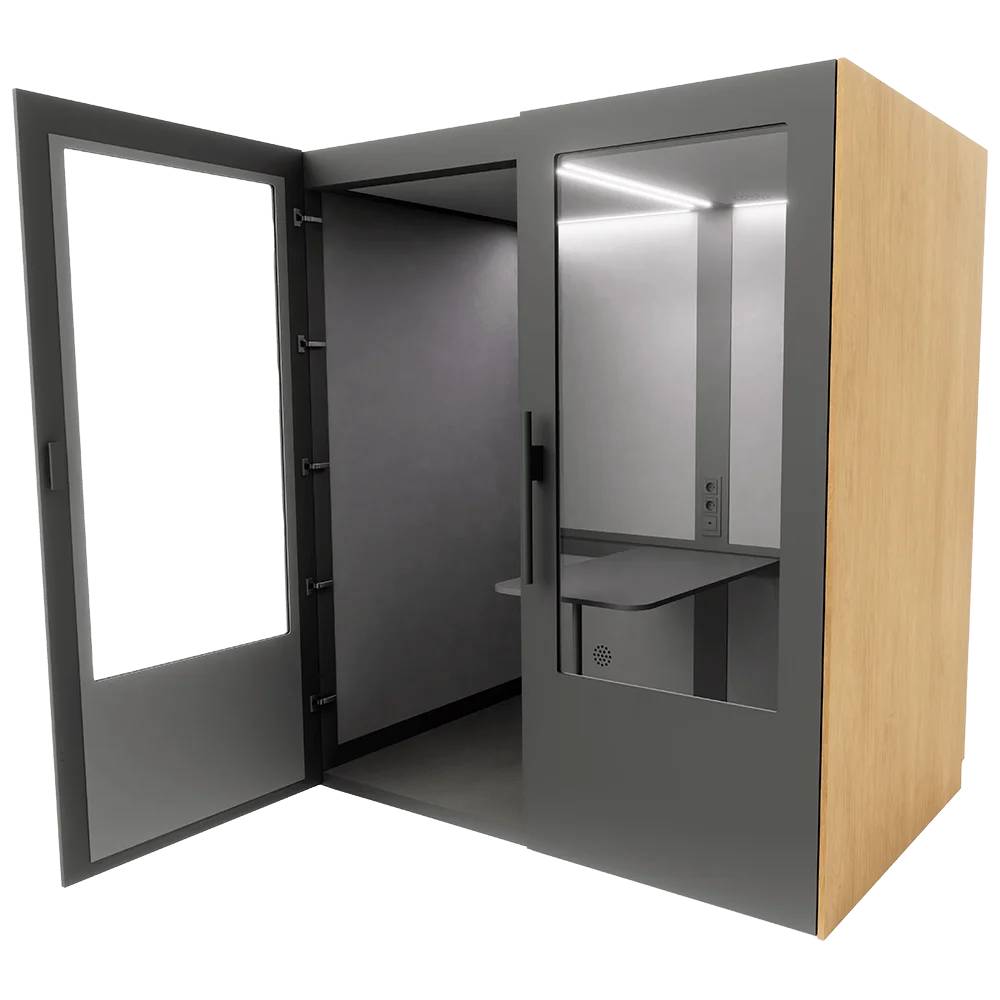 PhoneAlone Meetingbox - Grijs / Licht Eiken