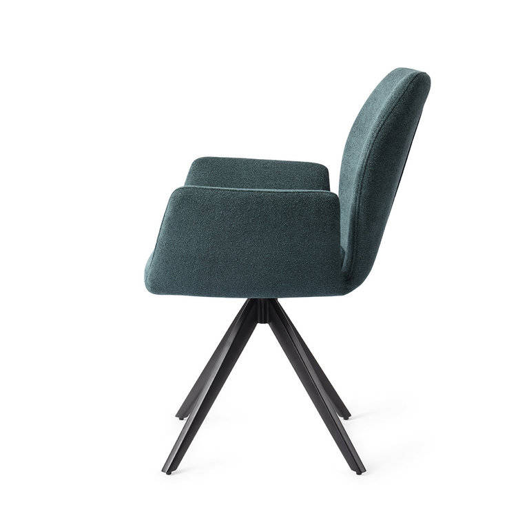 Eetkamerstoel Asfeld - Mat Zwart / Groen / Turn 