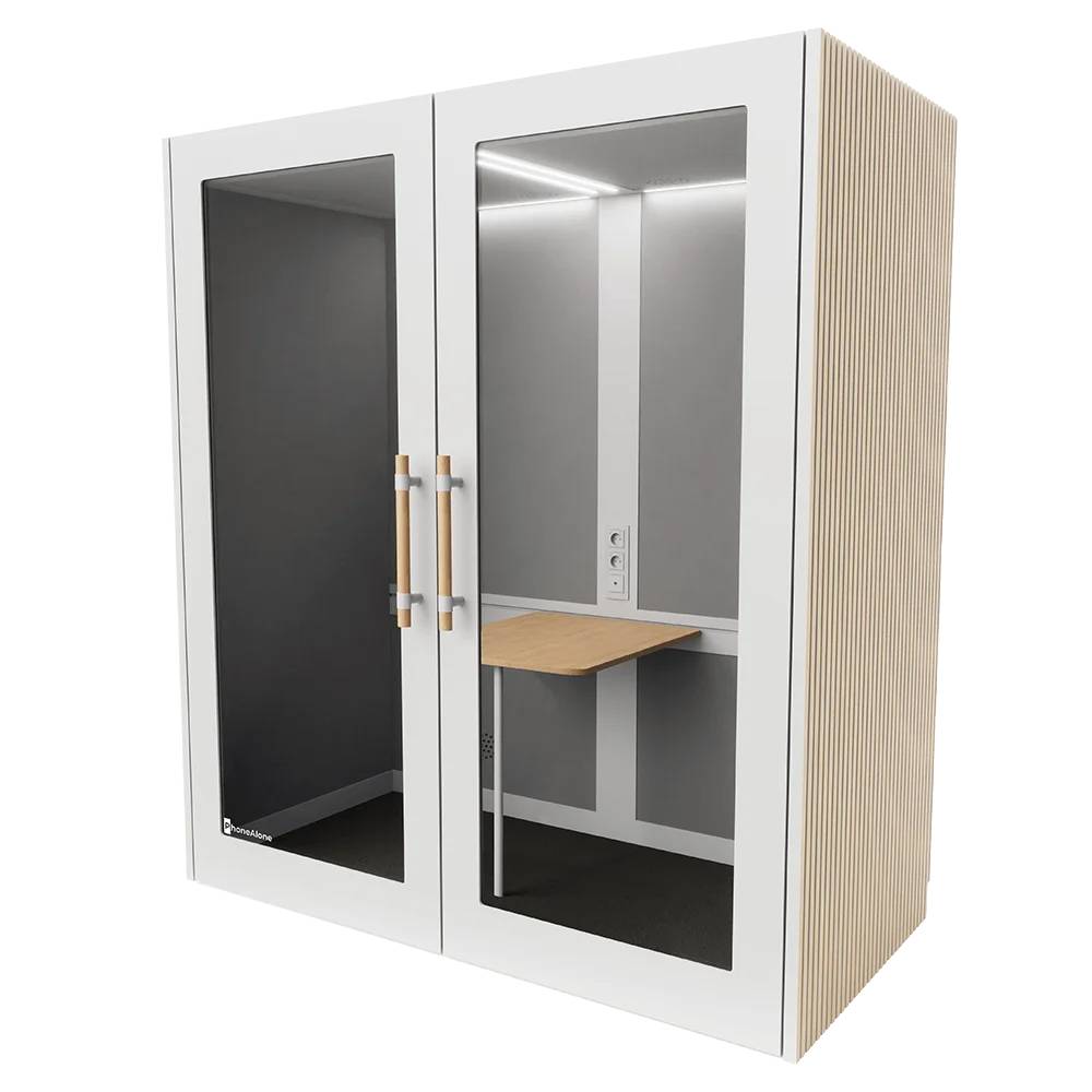 PhoneAlone Double - Wit / Eiken Latten  