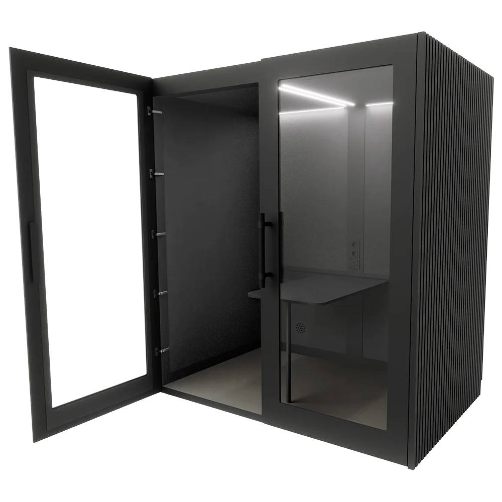 PhoneAlone Meetingbox - Zwart / Zwarte Latten  