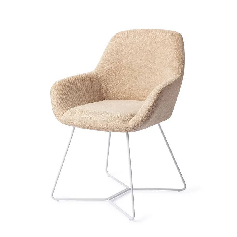 Eetkamerstoel Anor - Mat Wit / Beige / Beehive  